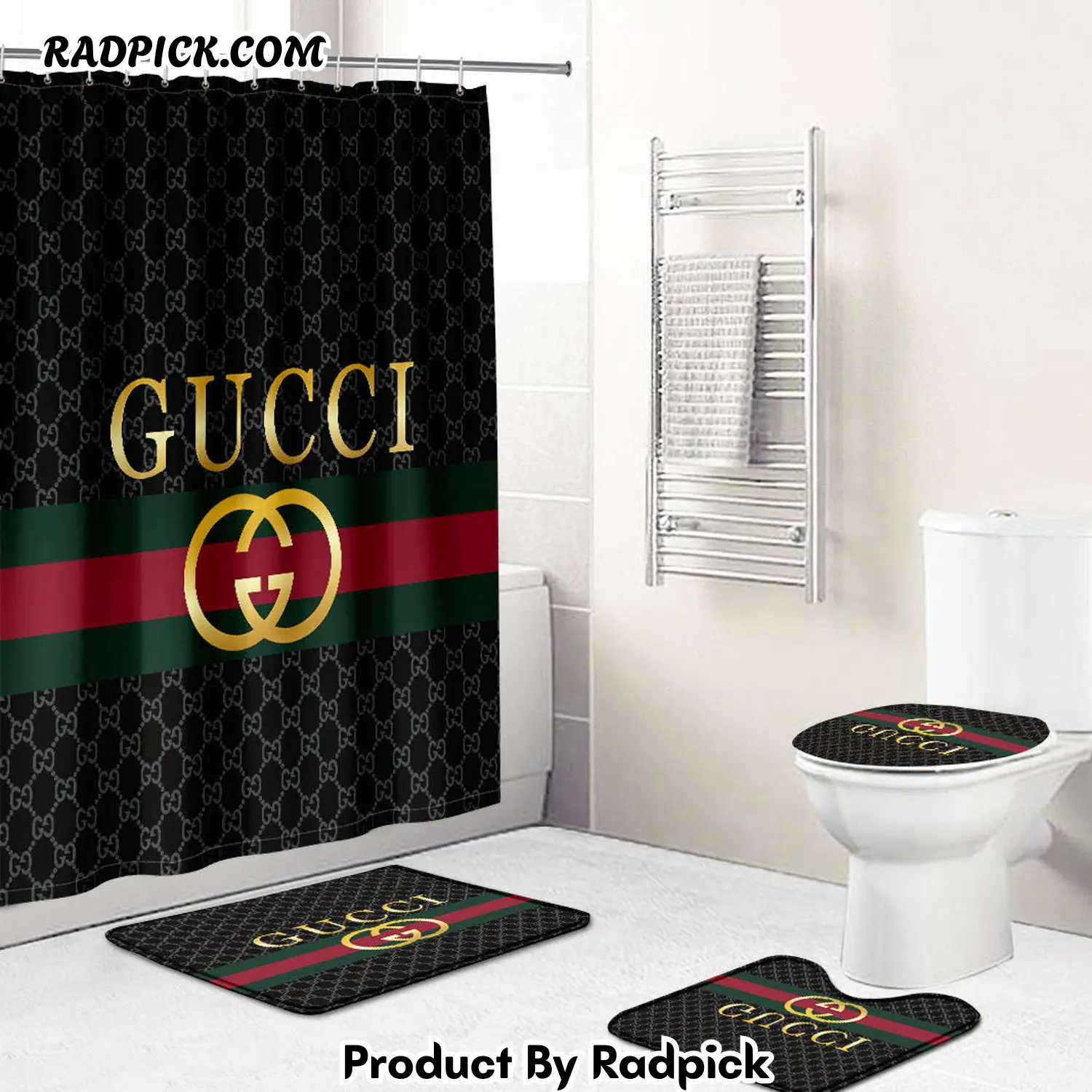 Gucci italy luxury bath mat sets dark grey bath mat sets shower curtain  rp387749